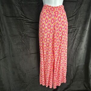 Twiggy London, pink/ orange casual wide leg pants, size L